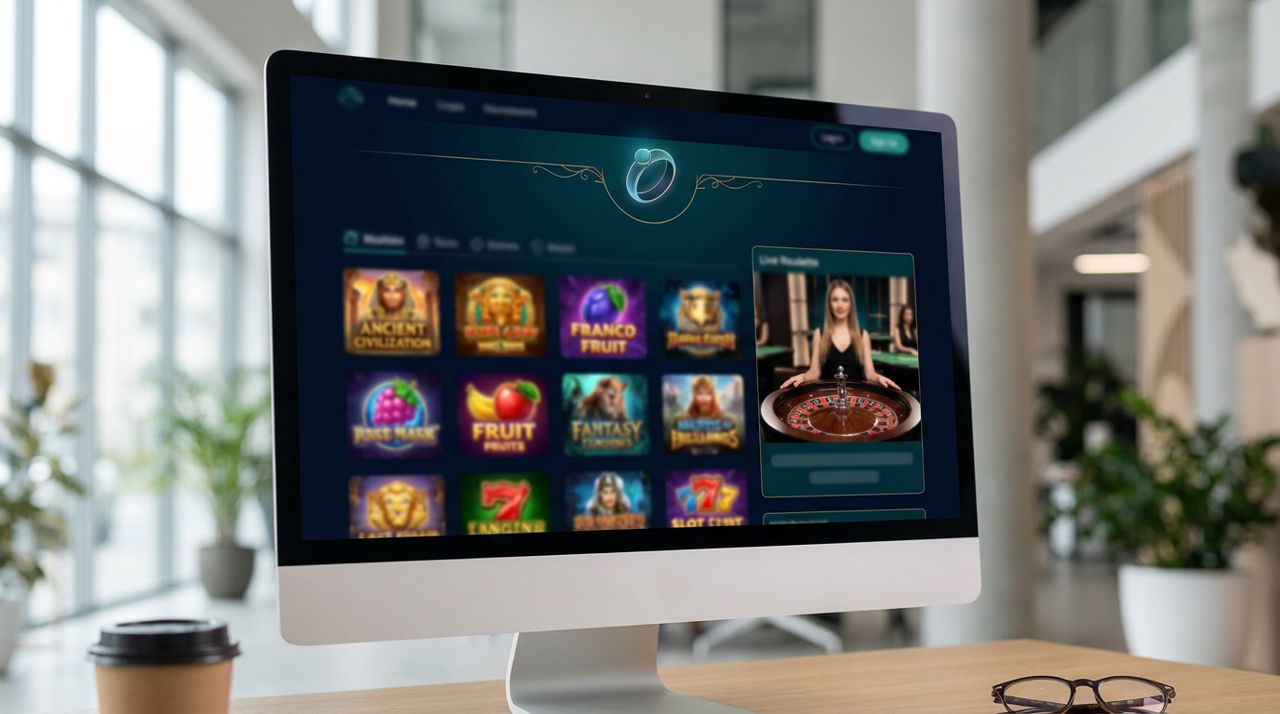 Snímek webových stránek online kasina SpinAura